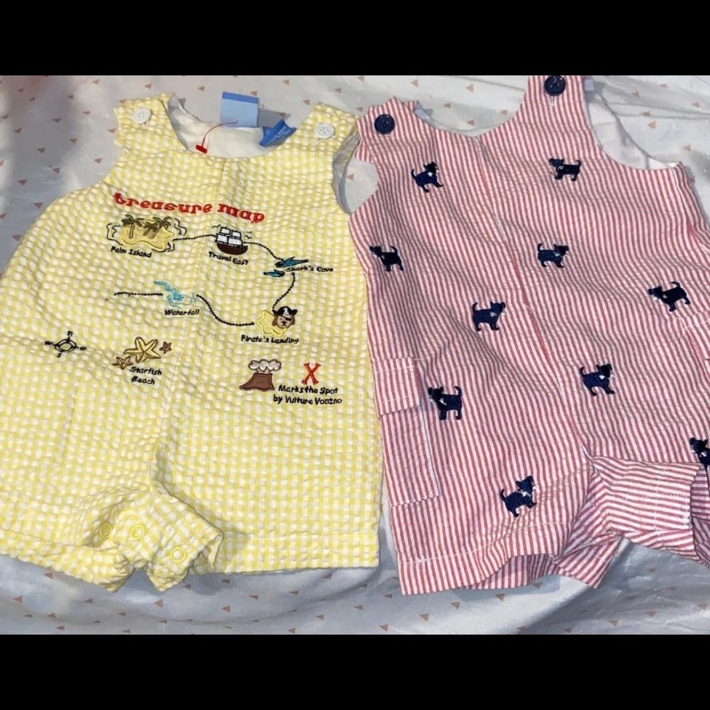 2 cute baby boy rompers